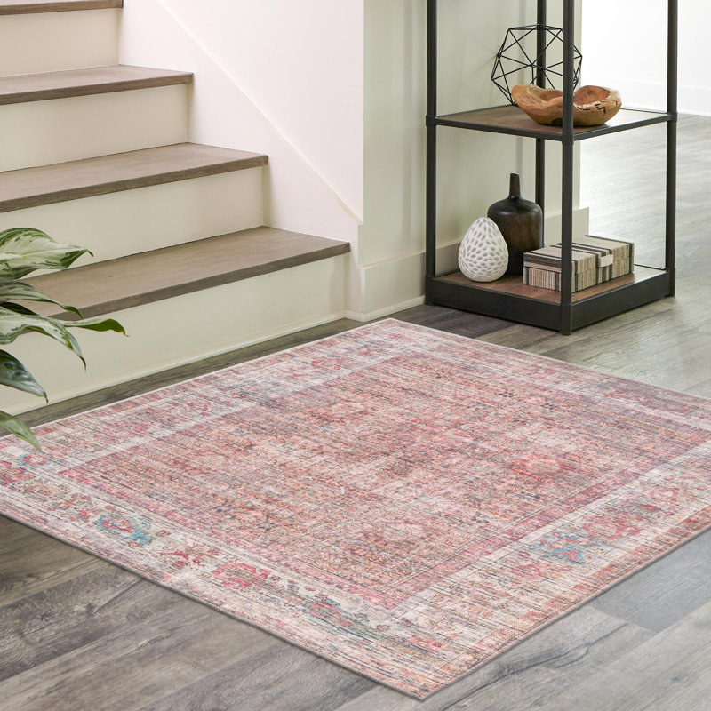 Engen Washable Oriental Indoor Rug, Square 7'10" x 7'10"