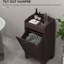 Rangement de salle de bain, panier à linge inclinable de 31 po, café, armoire à paniers de coin utilize, améliorer l'organisation