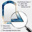 «Blue and Gold Marble Clouds IX - Fractals Arch», miroir mural décoratif grand asymétrique bleu-1142989525