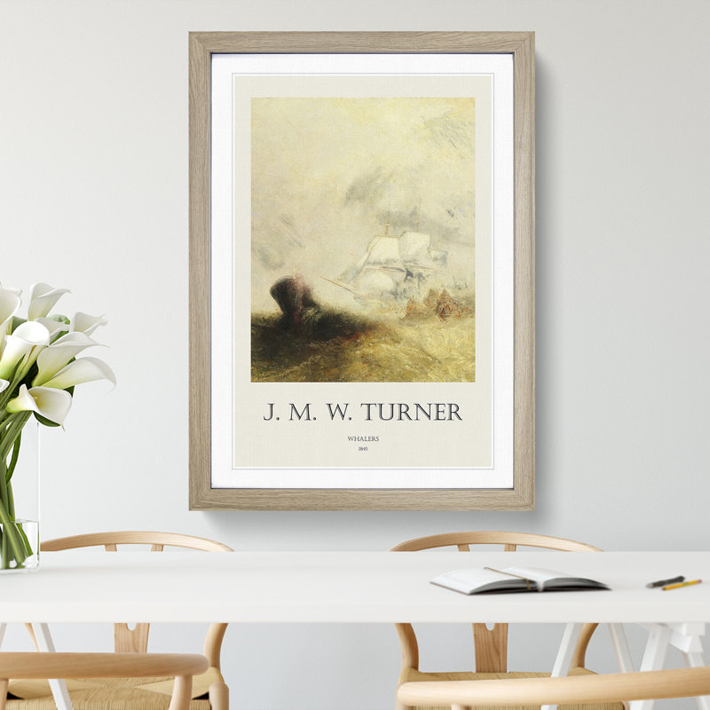 The Whale Ship by Joseph-Mallord William Turner - Picture Frame Painting, 36cm H x 27cm W x 2cm D, Oak Framed