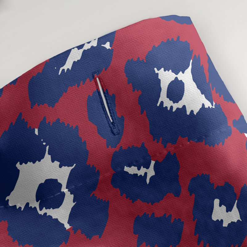 Rideau de douche à imprimé animalier, Rouge / bleu / blanc