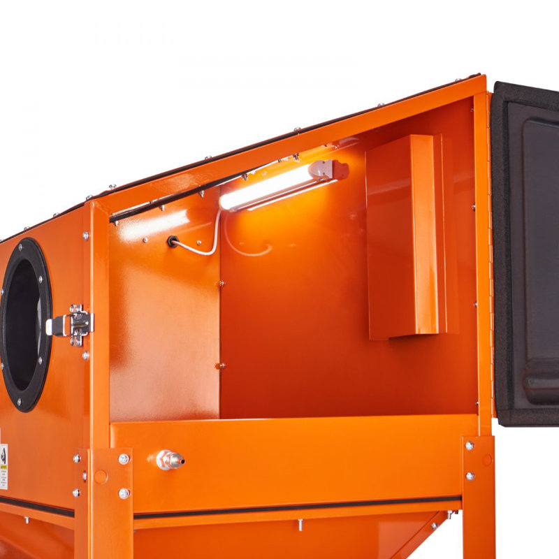 Armoire de sablage 60 gallons, armoire de sablage 40-120PSI avec support, sableuse en acier robuste avec pistolet et 4 buses en céramique pour la peinture, la teinture et l'élimination de la rouille