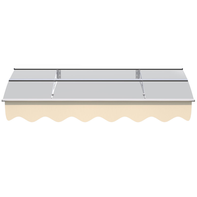 Polycarbonate Cover Windows And Doors Awning With Aluminum Alloy Frame Block The Rain Snow, Clear, 7" H x 59" W x 34" D
