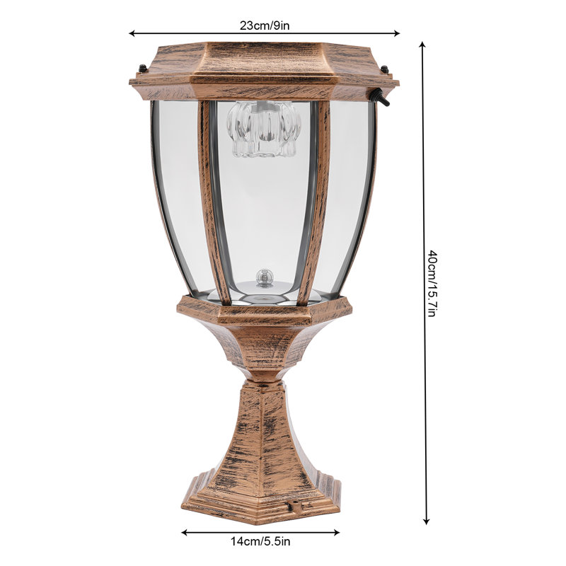 13.78'' Solar Powered Integrated LED Outdoor Table Lamp