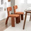 Chaises de salle à manger rembourrées en chenille orange moderne avec siège rembourré-819381085