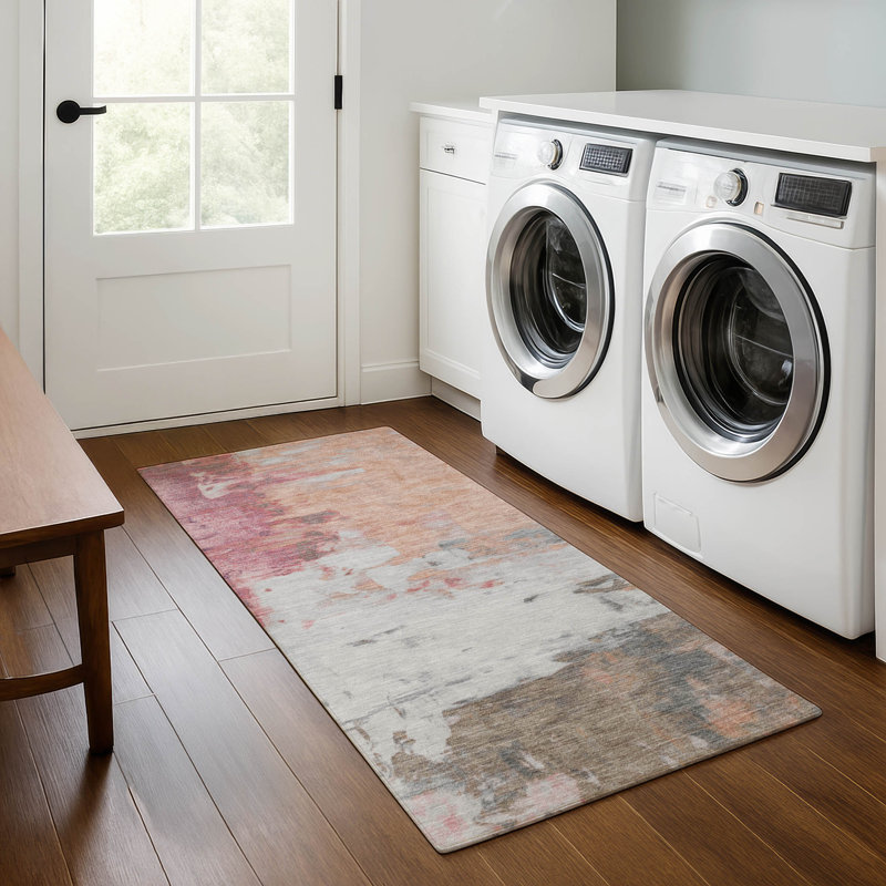 Tapis abstrait lavable à la machine Premium, Tapis de couloir 2 pi 3 po x 7 pi 6 po