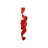 Modern Abstract Red Metal Ribbon Wall Sculpture
