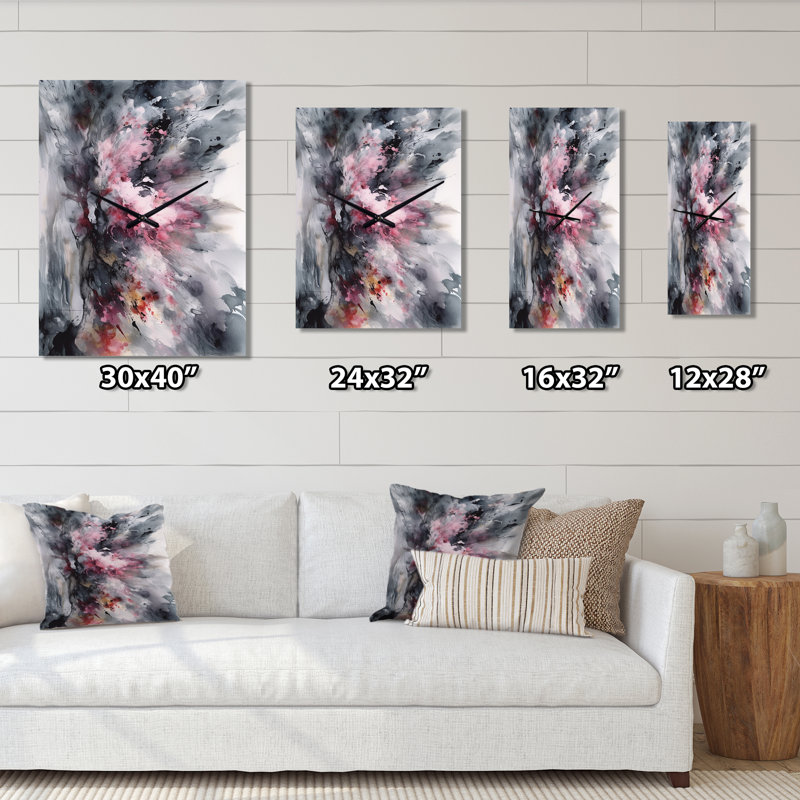 Horloge murale Evolving In Pink Grey, H 40 po x l 30 po x P 1 po