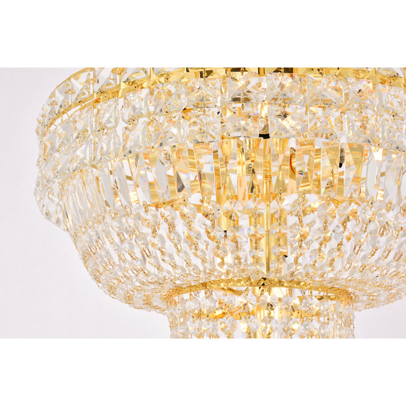 Lustre empire à 12 lumières Stinnett, Doré, Coupe royale