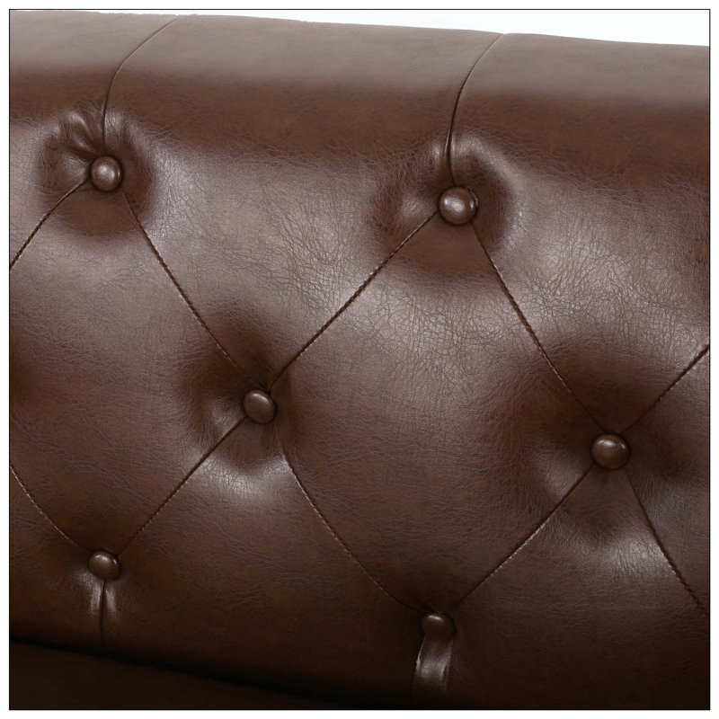 Canapé 3 places pratique avec des coussins confortables et une structure robuste, Marron foncé