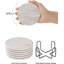 Sous-verres pour table basse, sous-verres absorbants, sous-verres, cadeau de pendaison de crémaillère, décoration intérieure, ensemble de 6, ensemble de sous-verres de style campagnard avec support, 4 pouces, style grès