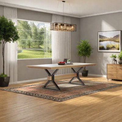 Ash wood retro dining table