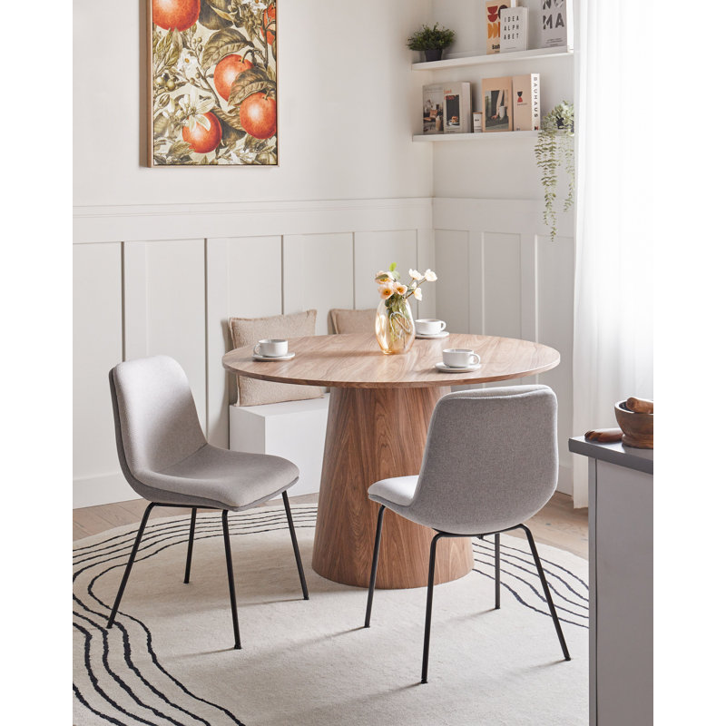 Set of 2 Dining Chairs LORIDA Fabric, Grey