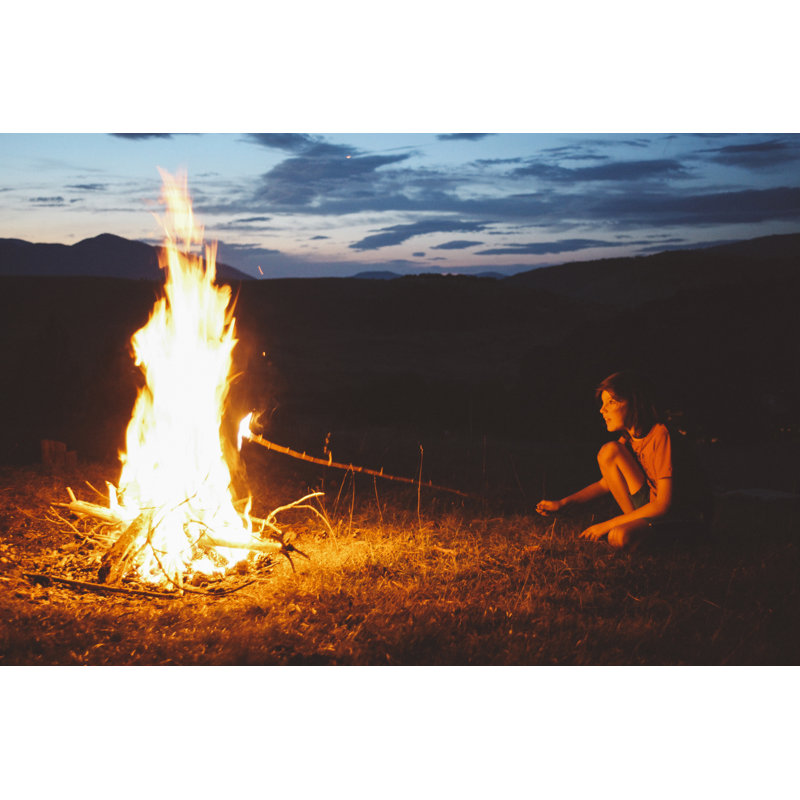 Making A Campfire by Lechatnoir - No Frame Art Prints on Canvas, 81cm H x 122cm W