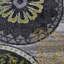 Tapis de couloir en polypropylène tissé à la machine Crayton | Noir et vert | Motif floral | Tapis de salon-26156569