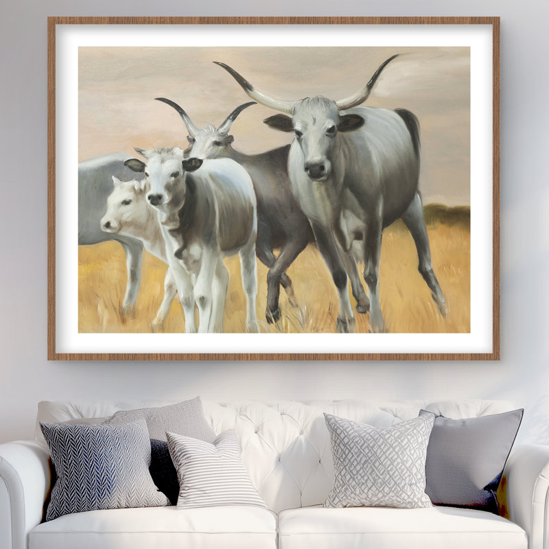 Nguni Breeding - White Bedroom Framed Matted Print Decor