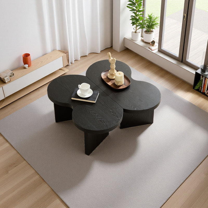 Table basse moderne en MDF, utilisée dans les salons, les chambres à coucher et les bureaux, Noir
