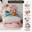Lit simple en velours avec plateforme et tête de lit pour lit d'enfant avec pieds en acier robustes Assemblage facile Sans bruit Durable et élégant (rose clair)-133286025