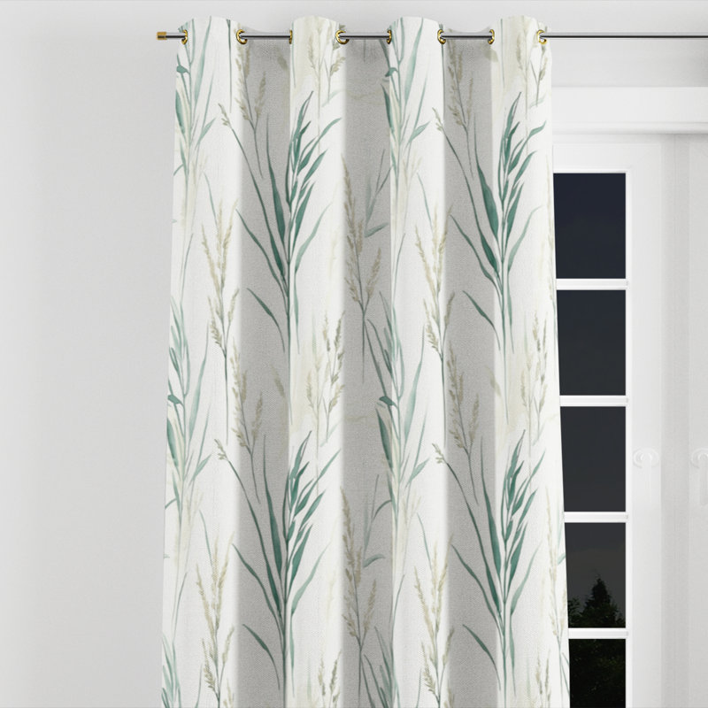 Rideau obscurcissant Coastal Room - vert avec œillets Azoria - 1 panneau, L 52 po x L 84 po, Œillets dorés
