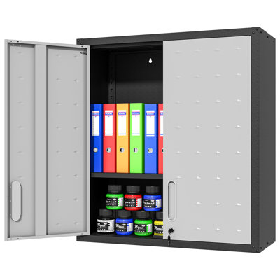Ackron Metal Wall Mounted Garage Storage Cabinet with Adjustable Shelf, Durable Tool Cabinet