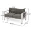 Extérieur aluminium kaki - Assemblage requis en eau de 56,09 po - Siège de patio de couleur 49,50 po