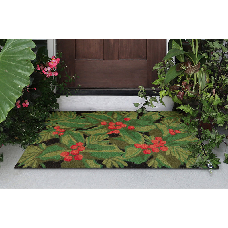 Tapis Holiday The Aisle® Yusuke Hollyberries - noir