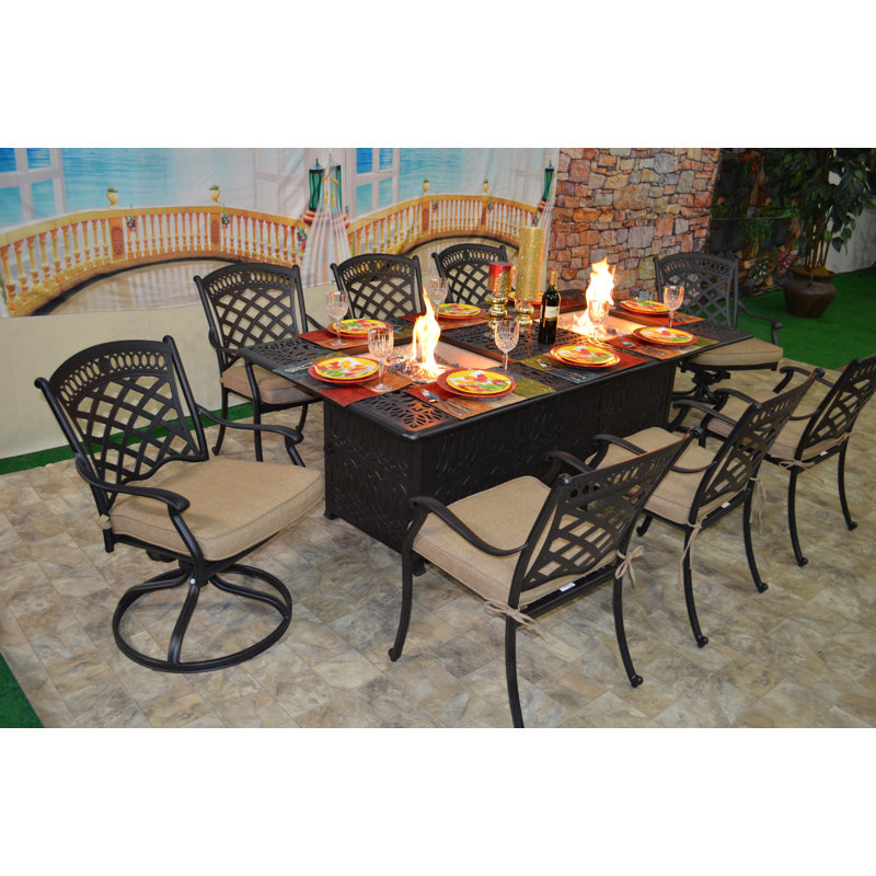 Ellston 8 - Person Patio Dining Set with Rectangular Table