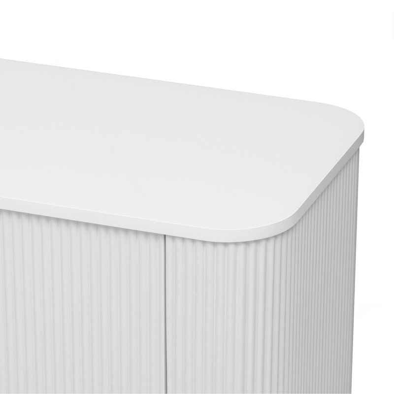 Meuble télé minimaliste pour téléviseur de 85 po ou moins, Blanc