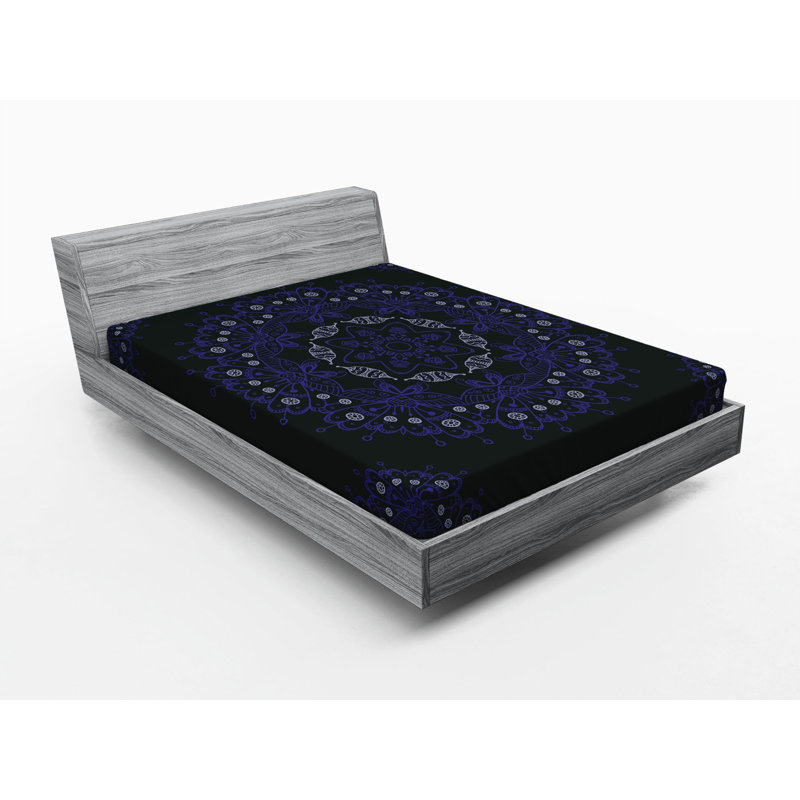 Microfiber Fitted Sheet, Full Fitted Sheet, White Paisley