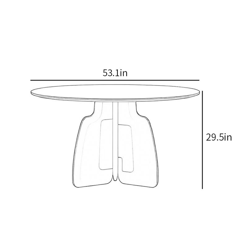 Table de salle à manger familiale de style minimaliste, H 29,5 po x L 53,1 po x l 53,1 po