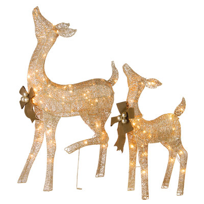 The Holiday Aisle® Fawn with Doe with LED Lights