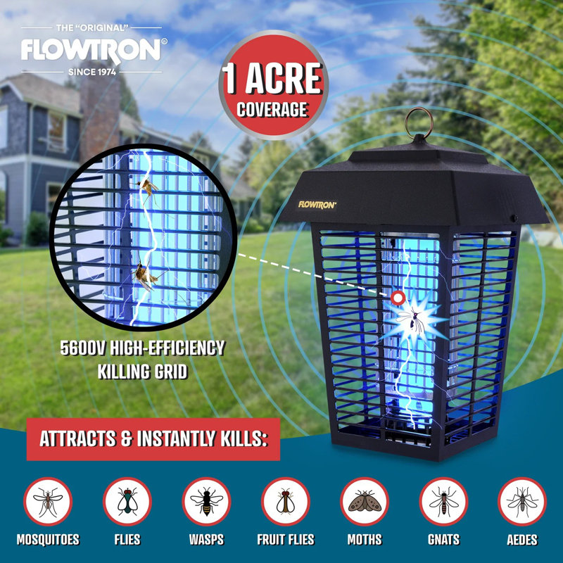 Capot de remplacement Flowtron BK-15 pour l'extérieur électrique Bug Zapper - Pièce robuste Zapper