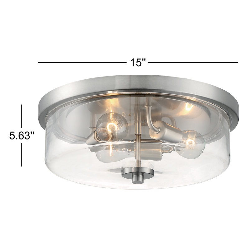 Plafonnier encastré 3 lumières 15 po Barines, Nickel brossé