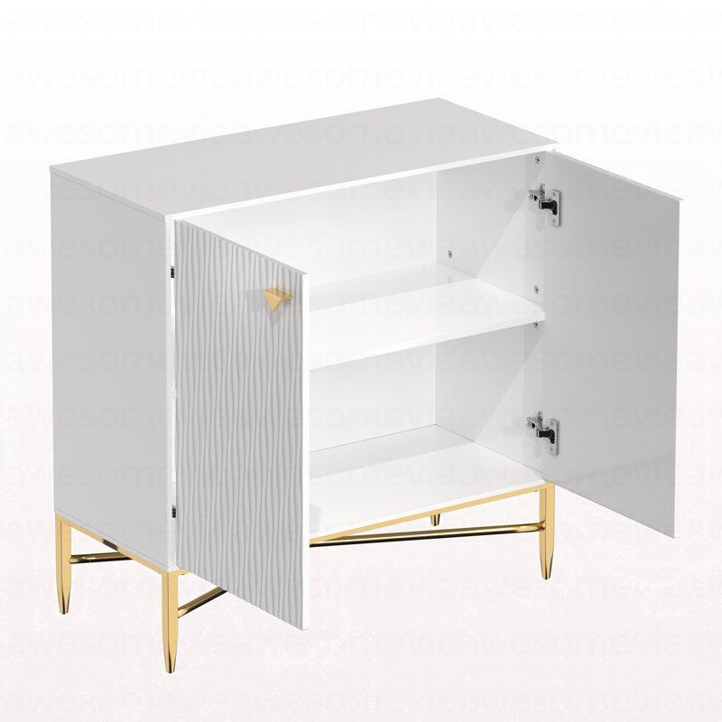 2 Door White Locker Accent Cabinet