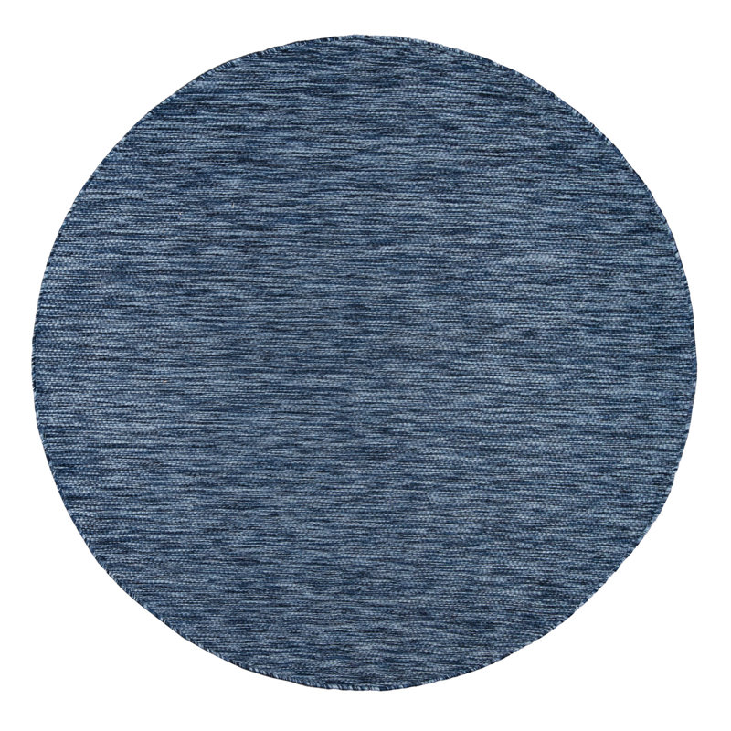 Iyana Flatweave Indoor / Outdoor Rug Blue, Round 5'3", Blue