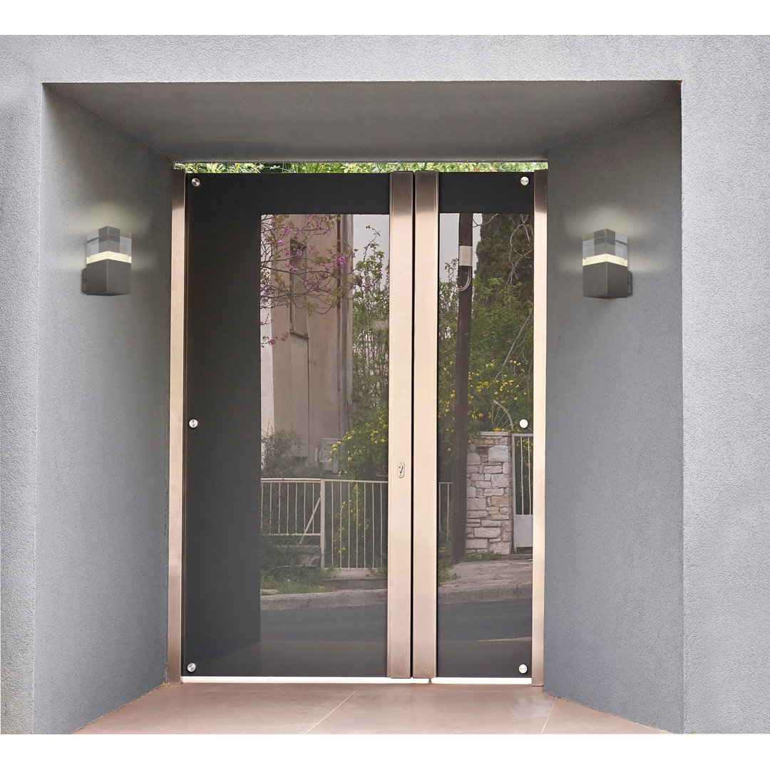 Twain Stainless Steel 40.64cm H Integrated LED Outdoor Armed Sconce