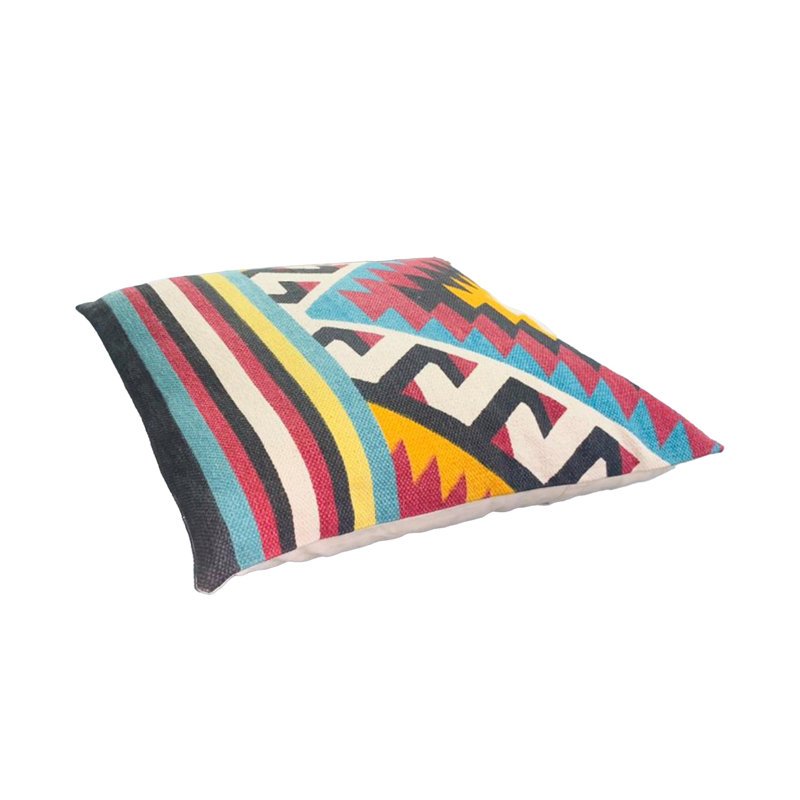 24" Square Multicolor Cotton Geometric Aztec Throw Pillow Set