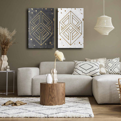 Peinture décorative sur toile (2 pièces)