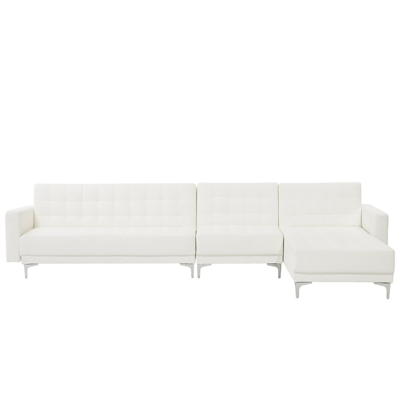 Finnegan 5 Seater Faux Leather Sofa Bed, Right