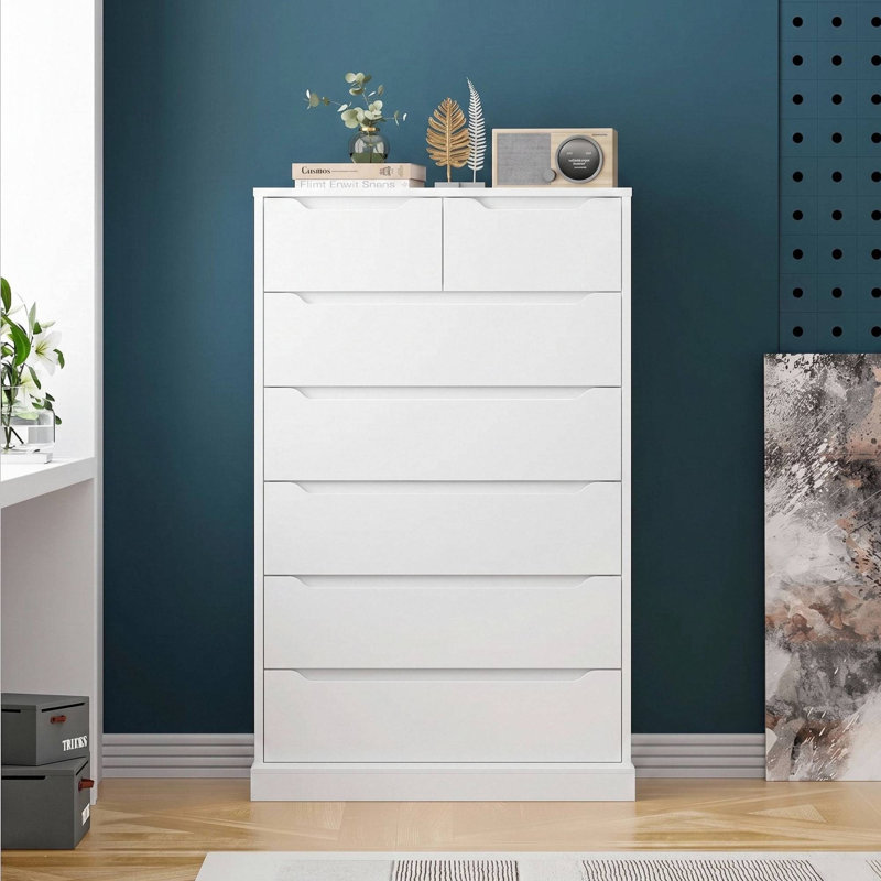 Commode 7 tiroirs, Blanc