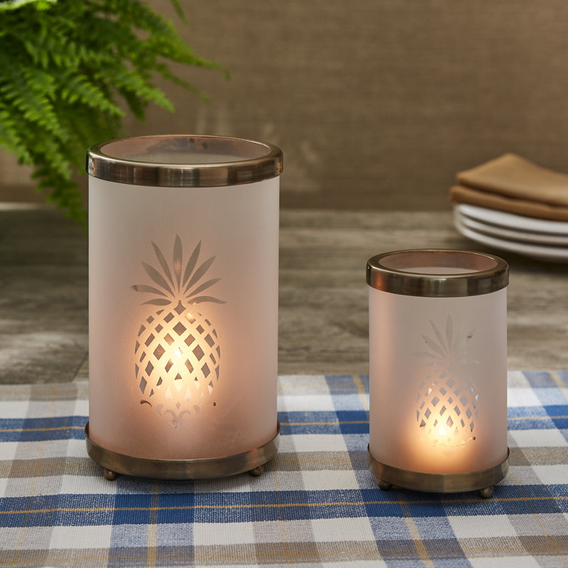7.25'' H Iron And Glass Tabletop Pillar