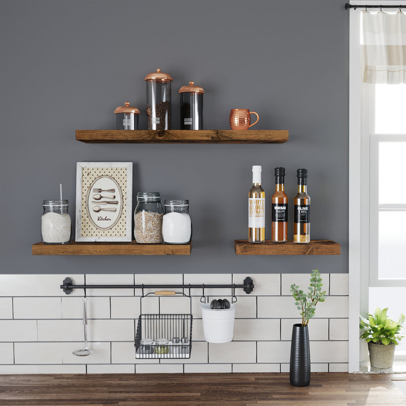 Josephine Floating Shelf, Rustic Brown