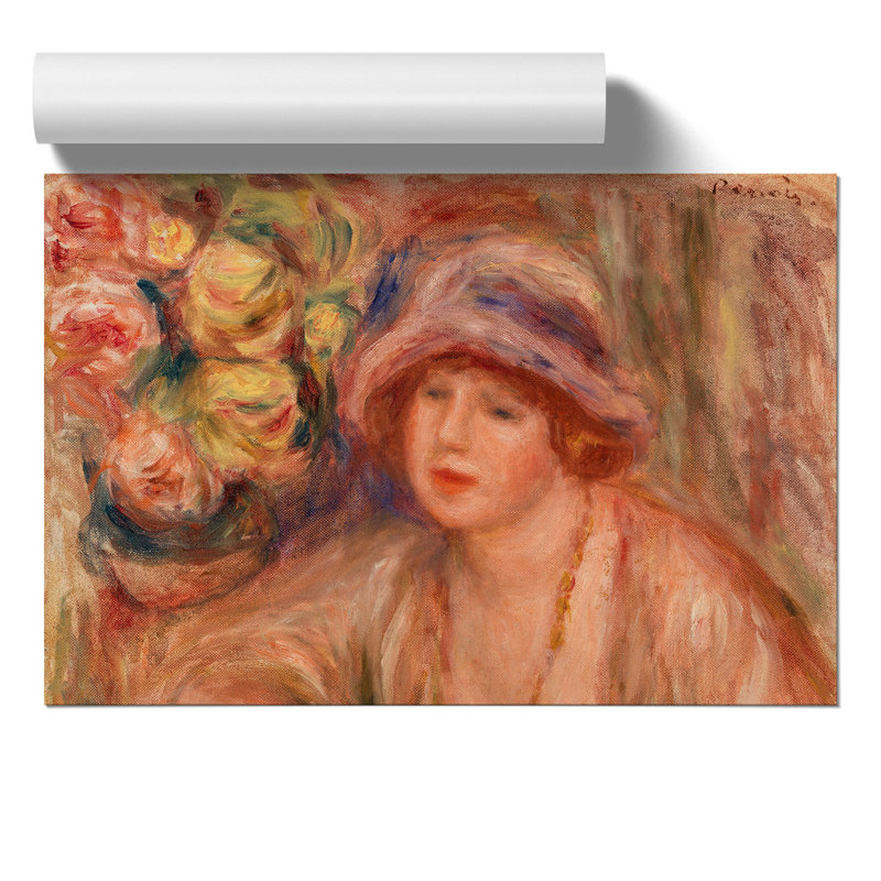 Woman Leaning by Pierre Auguste Renoir - Frameless Print, 42cm H x 59cm W x 0.1cm D