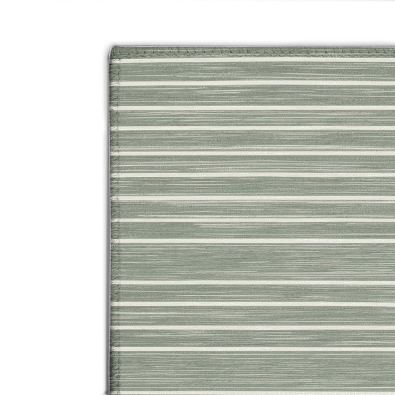 HorizontalStripes Green Indoor and Outdoor Area Rug, Rectangle 2' x 3'