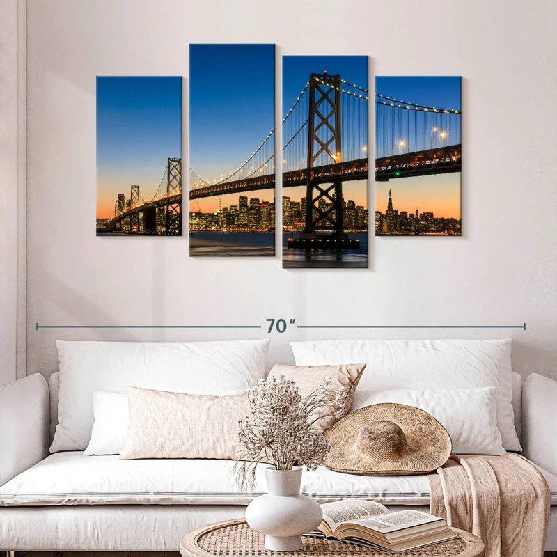 Lilie sf Bay Bridge Blue Hour, H 32 po x l 52 po