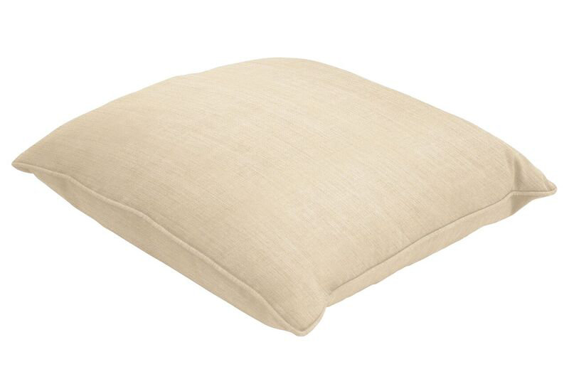 Sunbrella Lumbar Pillow, 13" H x 21" W, Canvas Flax