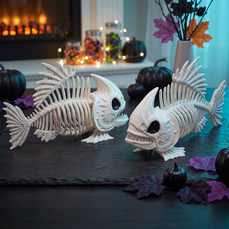 Squelette de poisson Glow-in-the-Dark, 2 pièces