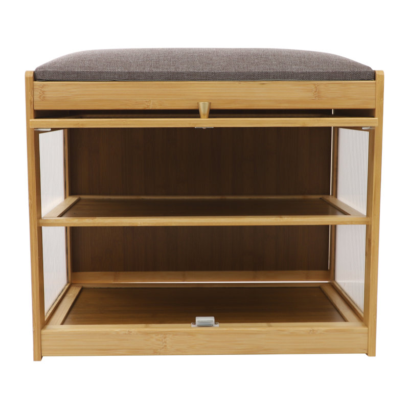 Banc de rangement pour chaussures 4 paires, Bois naturel