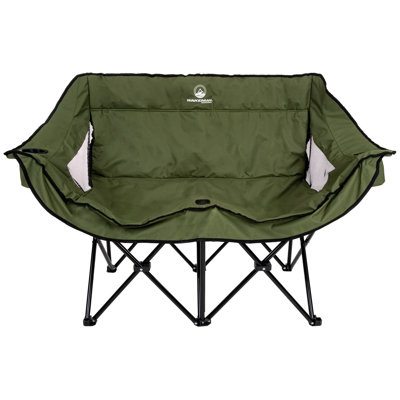 Wakeman Outdoors Double Camping Chair - Foldable Portable Couch with Cupholders and Padded Seats - Two-Person Camp Chair with Carrying Bag by wakeman