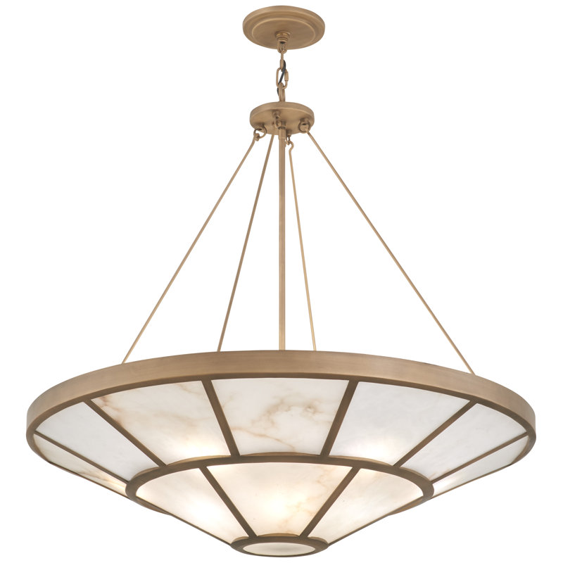 Fawn Gold 12-Light Pendant with Clear Sea Glass Shade